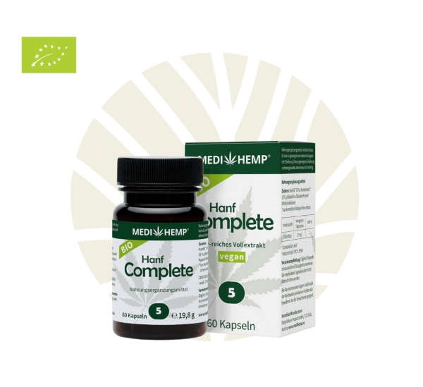 MEDIHEMP Hanf Complete CBD Kapseln 5% Dose & Verpackung