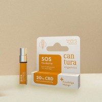 Cantura SOS-Mundspray 20% CBD - Mangogeschmack Spray Dose mit Verpackung Front