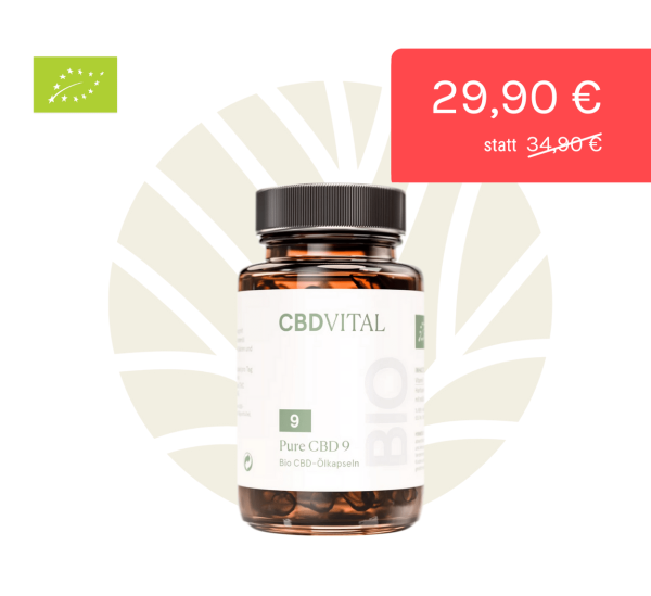 CBD VITAL Pure CBD 9 Packung mit Schraubverschluss & Rabatt