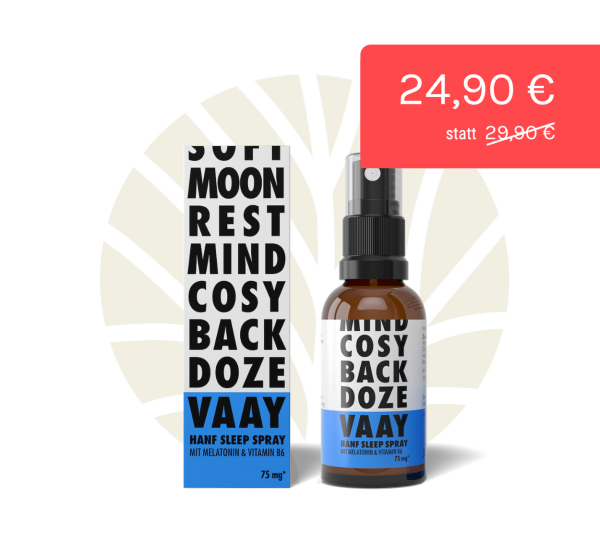 VAAY Hanf-Sleep-Sprays 30 ml Sprayflasche & Verpackung & Rabatt