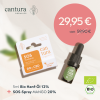 Cantura CBD-Bundle SOS-Spray Mango 20 & AKUT-Öl 12 Mini