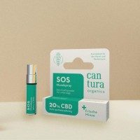 Cantura SOS-Mundspray 20% CBD - Minzgeschmack Spray & Verpackung Vorderseite
