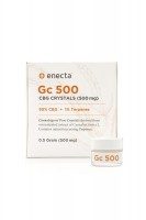 Enecta CBG Kristalle Packung und Glastiegel