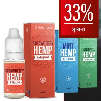 3 X Harmony E Liquid | Hemp, Strawberry und Mint