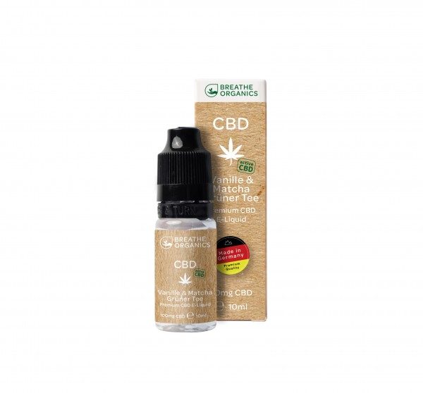 Breathe Organics active CBD E Liquid Vanille & Matcha Grüner Tee